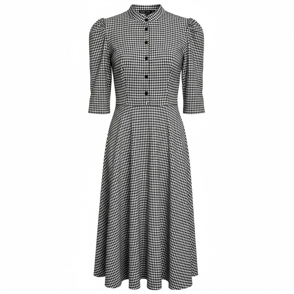 Miusol Black and White Gingham Midi Dress